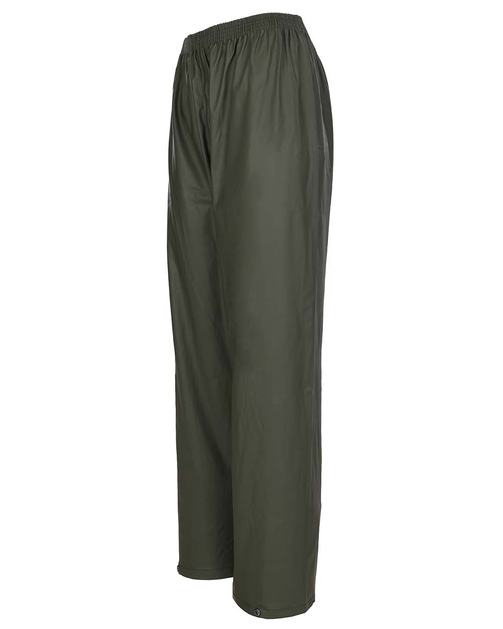 Olive Coloured Fort Airflex Waterproof Breathable Trousers On A White Background 