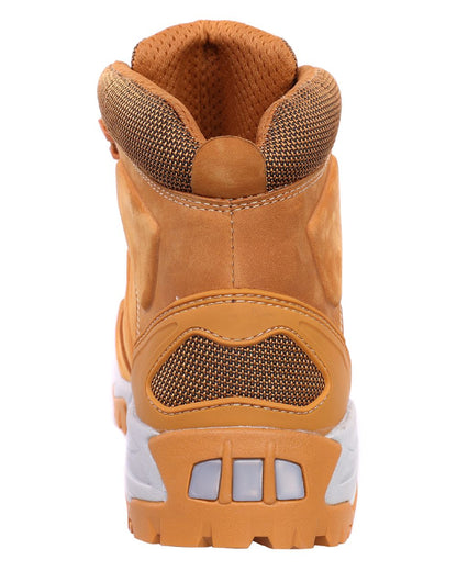 Honey Coloured Fort Blyth Safety Boot On A White Background