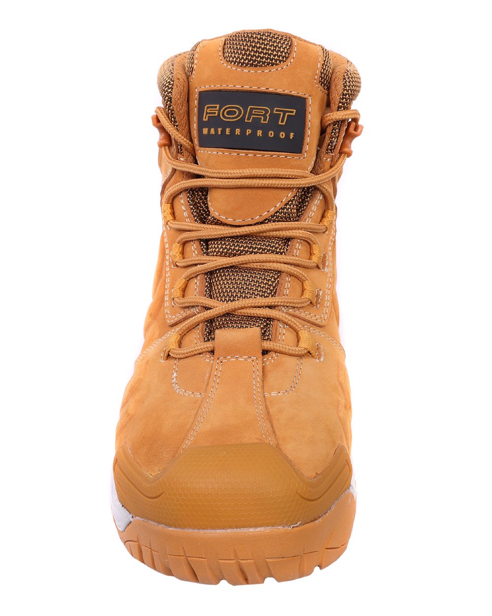 Honey Coloured Fort Blyth Safety Boot On A White Background