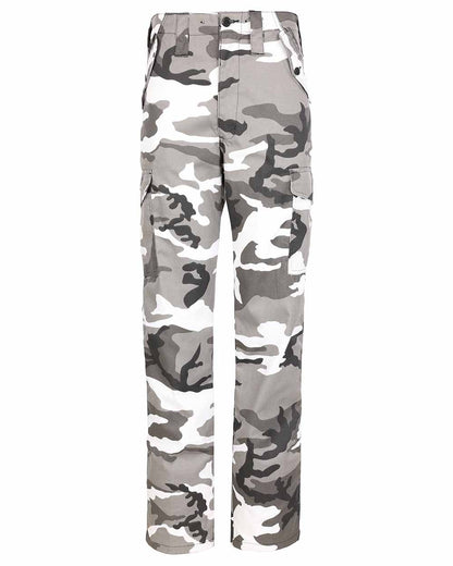 Urban Coloured Fort Camo Combat Trousers On A White Background 