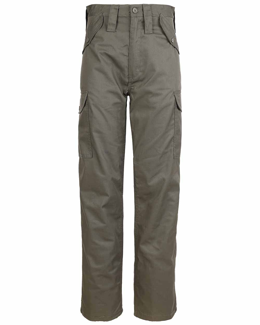 Olive Coloured Fort Combat Trousers On A White Background 