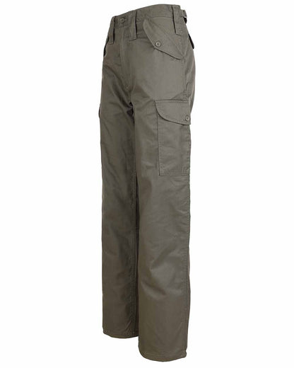 Olive Coloured Fort Combat Trousers On A White Background 