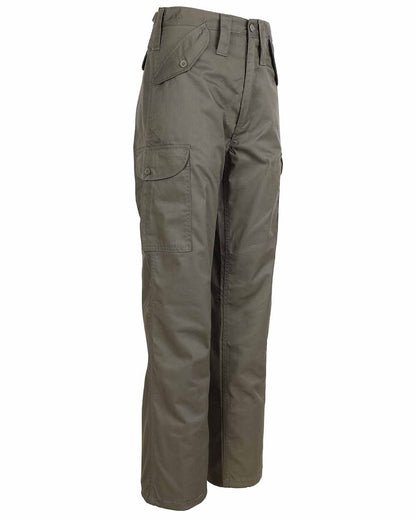 Olive Coloured Fort Combat Trousers On A White Background 