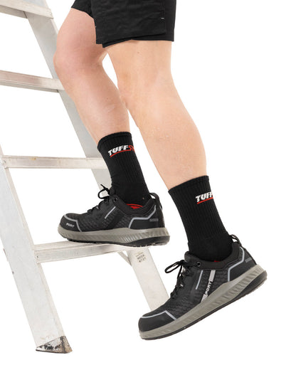 Black coloured Fort Evo Safety Trainer on White background