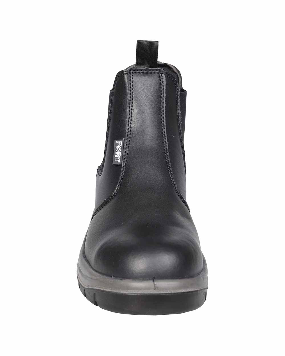 Black Coloured Fort Nelson Safety Dealer Boots On A White Background 