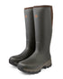 Dark Brown coloured Gateway1 Moor Country 18inch 3mm Size Zip Wellingtons on White background