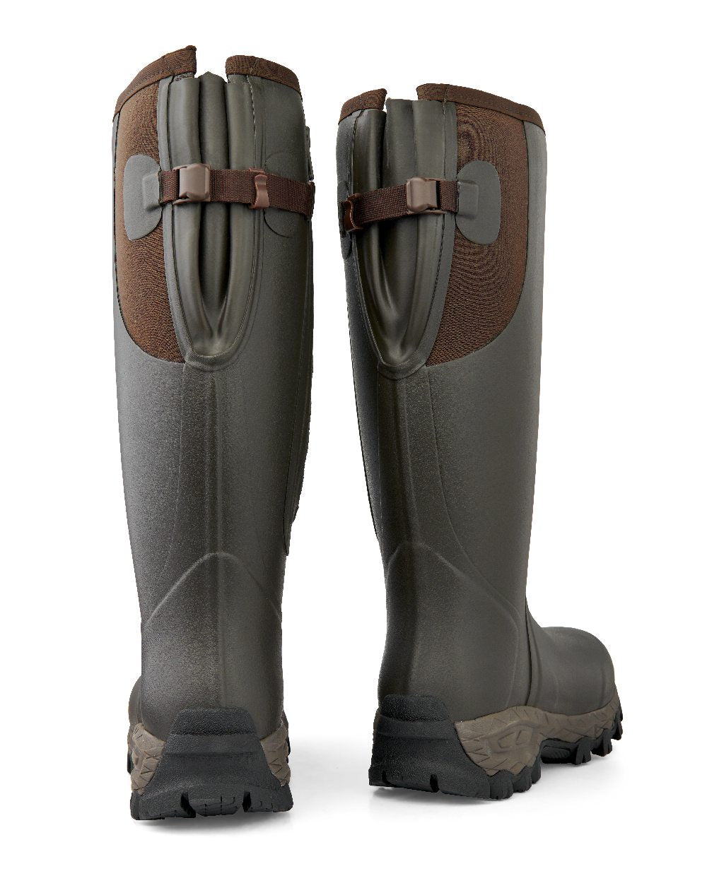 Dark Brown coloured Gateway1 Moor Country 18inch 3mm Size Zip Wellingtons on White background