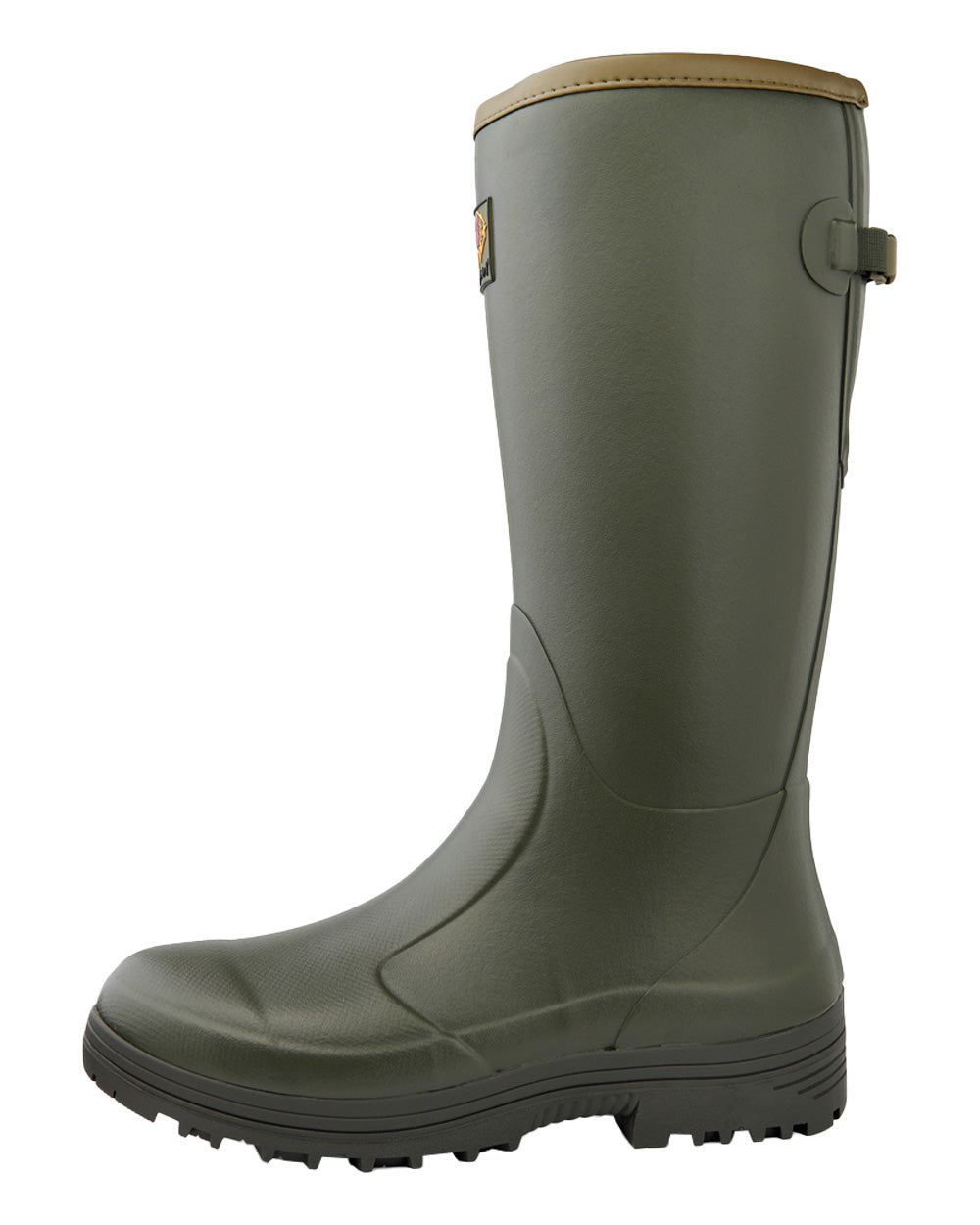 Dark Olive coloured Pheasant Game 18&quot; 5mm Wellingtons on White background 