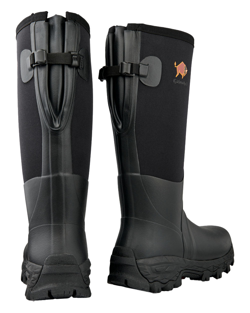 Black coloured Gateway1 Woodwalker 18" 4mm Wellingtons on White background 