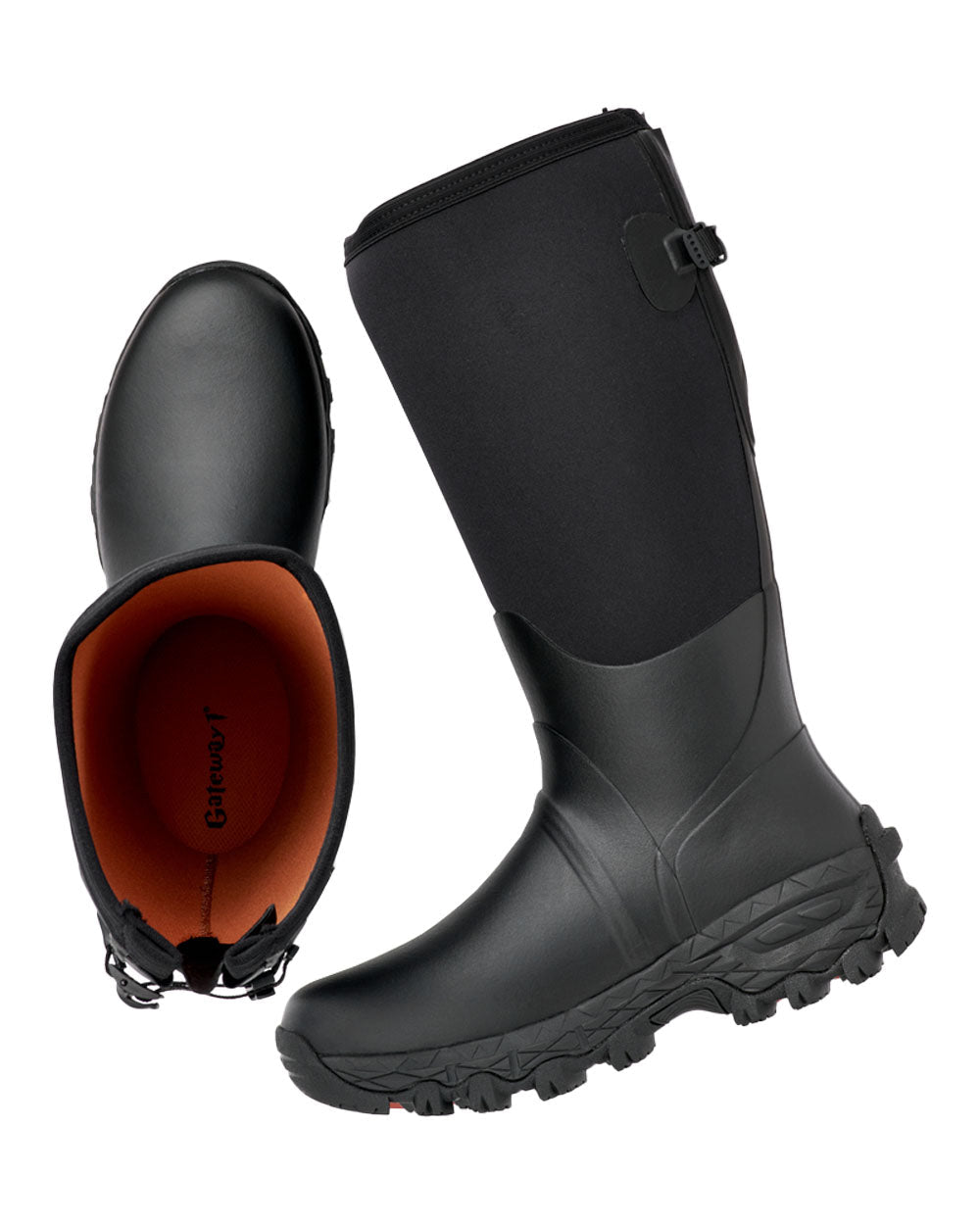 Black coloured Gateway1 Woodwalker 18&quot; 4mm Wellingtons on White background 