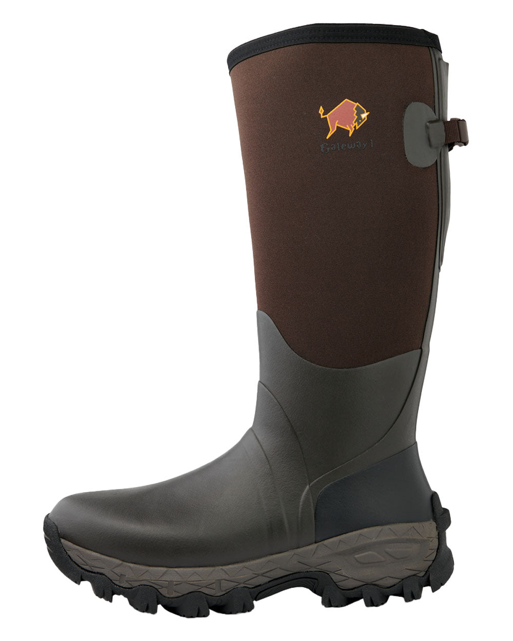 Dark Brown coloured Gateway1 Woodwalker 18" 4mm Wellingtons on White background 