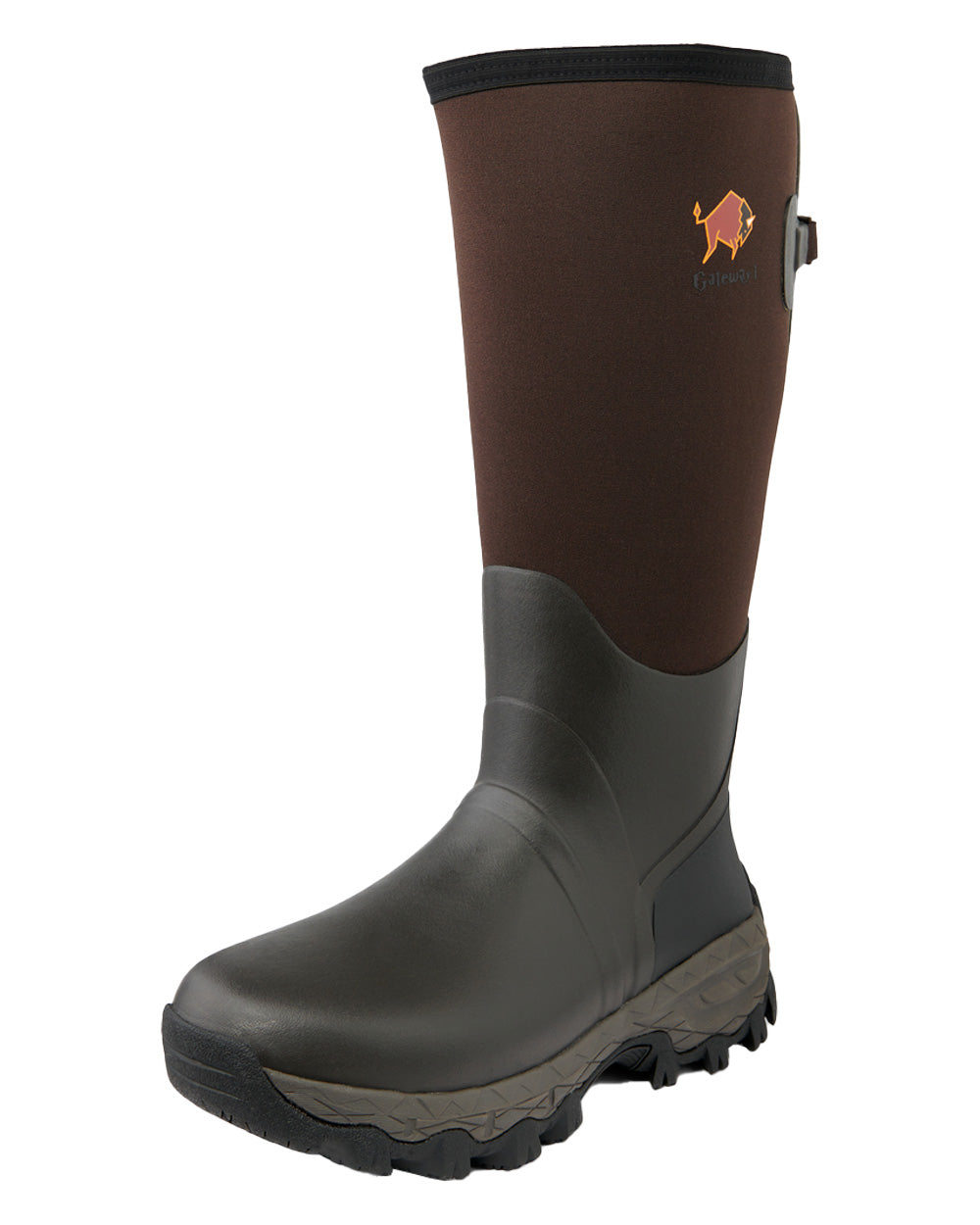 Dark Brown coloured Gateway1 Woodwalker 18&quot; 4mm Wellingtons on White background 