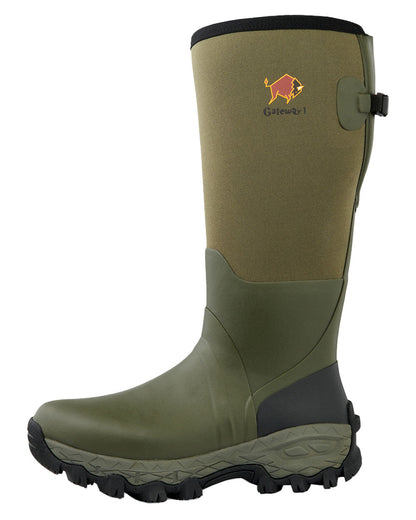 Khaki coloured Gateway1 Woodwalker 18&quot; 4mm Wellingtons on White background 