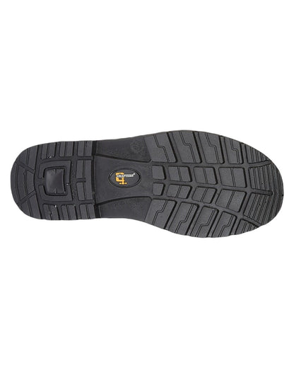 Black Coloured Grafters 6 Eye Safety Boots on White Background
