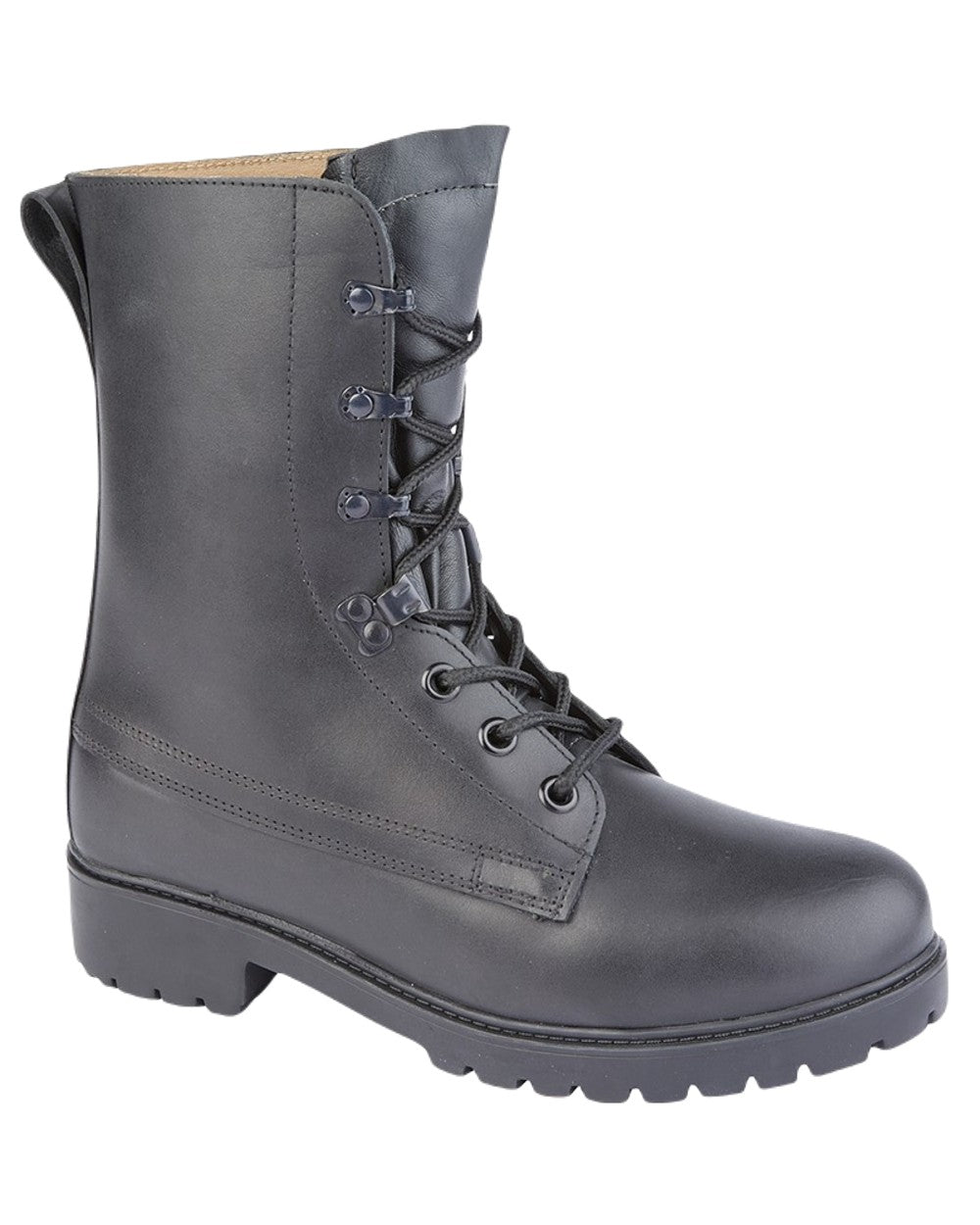Black Coloured Grafters Assault Boots on White Background
