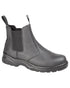 Black Coloured Grafters Chelsea Leather Safety Boots on White Background
