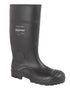 Black Coloured Grafters Full Length Safety Wellington Boots on White Background
