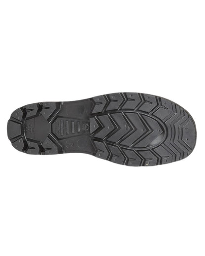 Green Coloured Grafters Full Length Safety Wellington Boots on White Background
