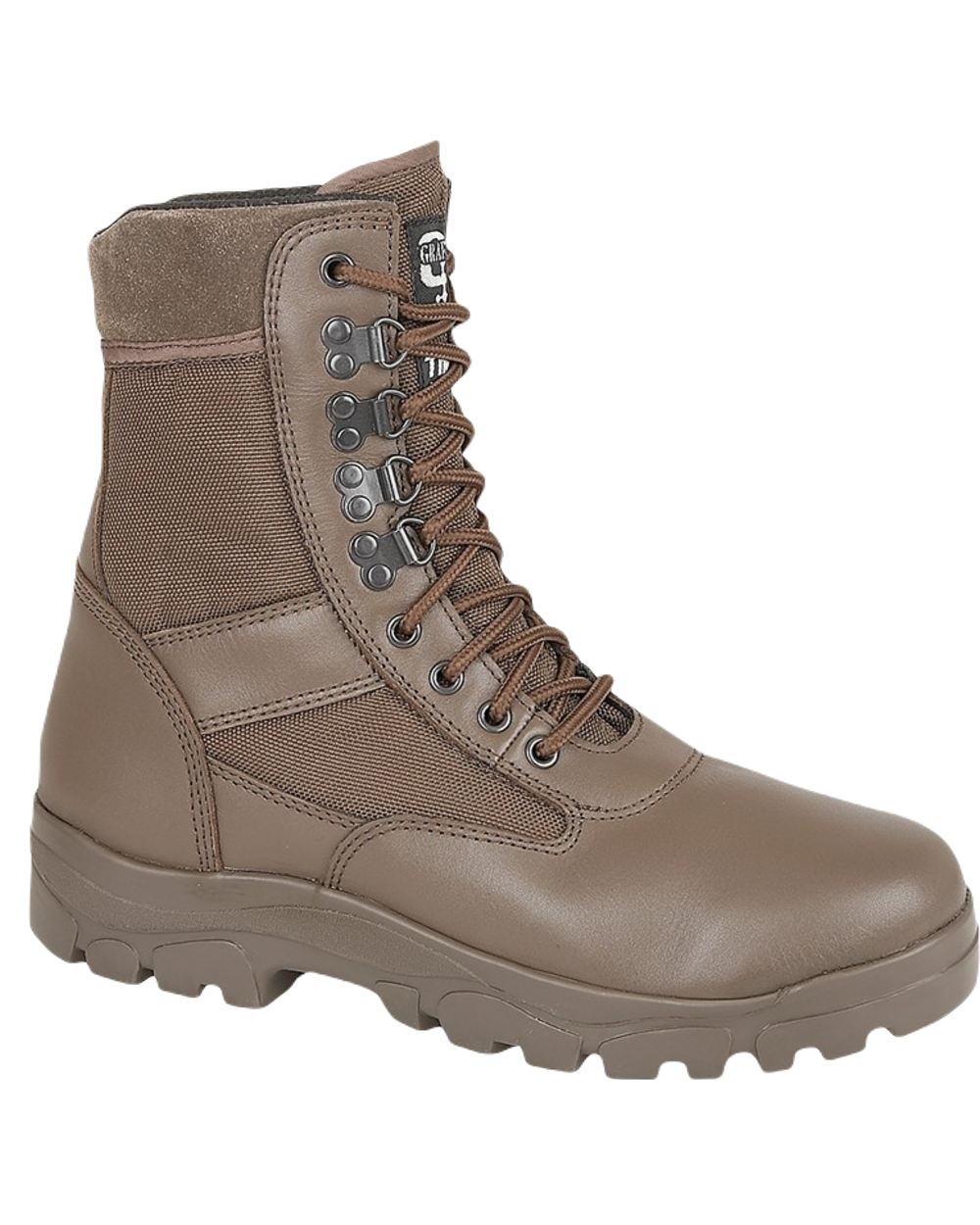 Brown Coloured Grafters G-Force Combat Boots on White Background
