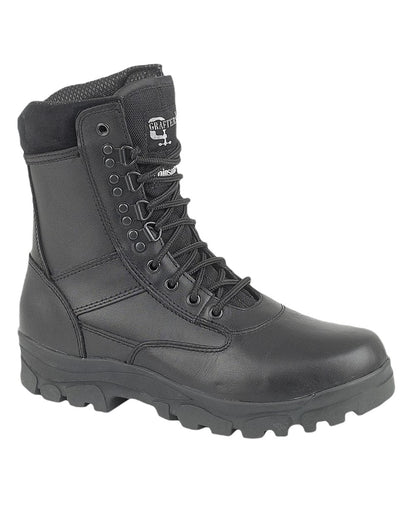 Black Coloured Grafters Top Gun Combat Boots on White Background

