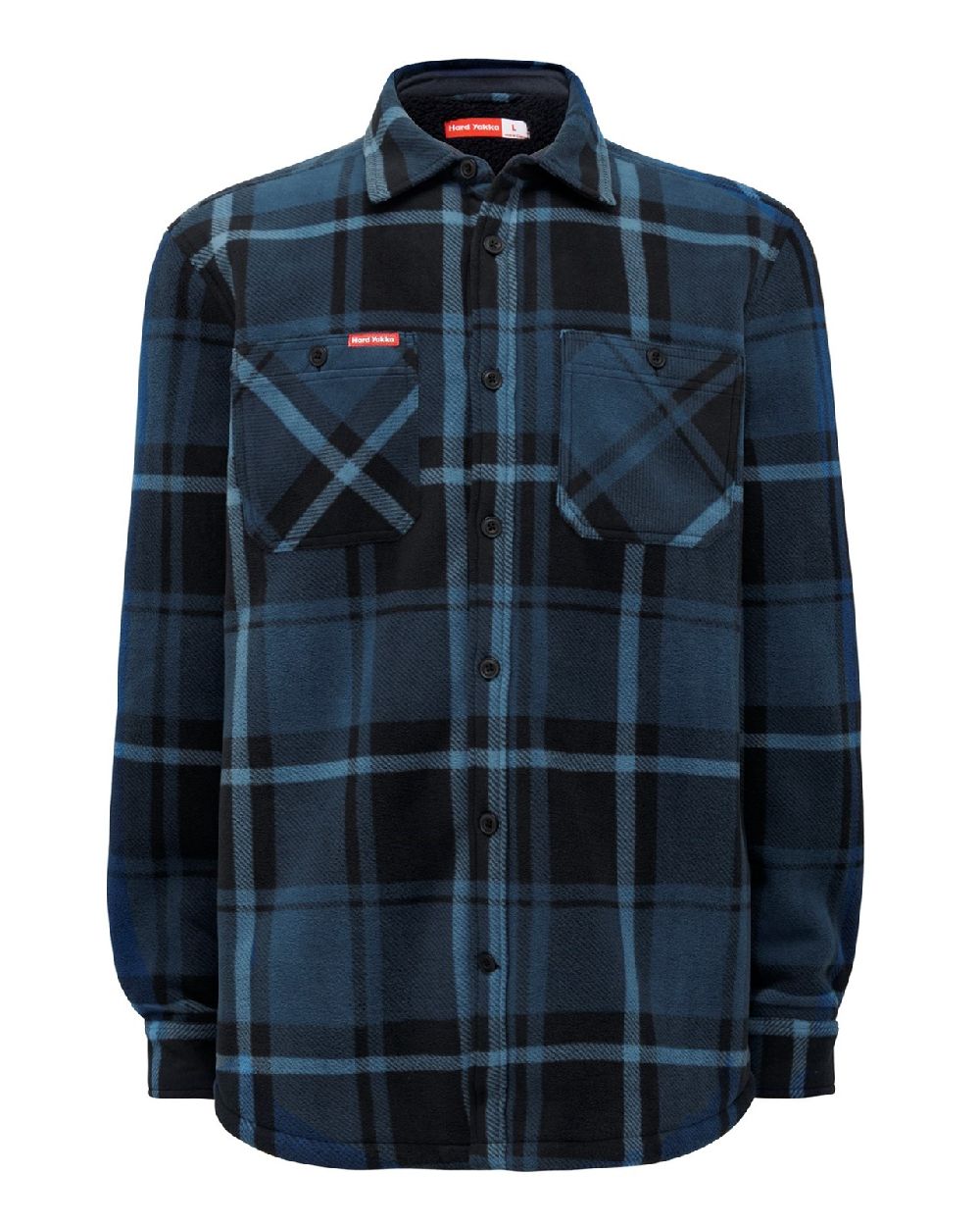 Blue Coloured Hard Yakka Mens Sherpa Jacket on White Background

