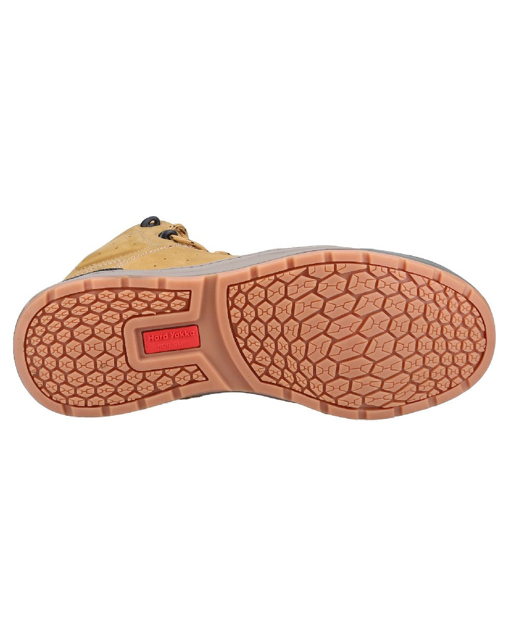 Wheat Coloured Hard Yakka  Mens 3056 Lace Zip Safety Boots on White Background
