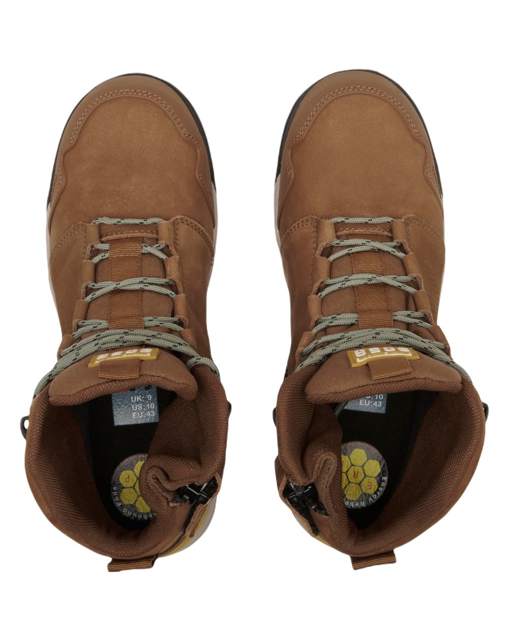 Tobacco Coloured Hard Yakka Mens 3056 S7S 6 Safety Boots on White Background
