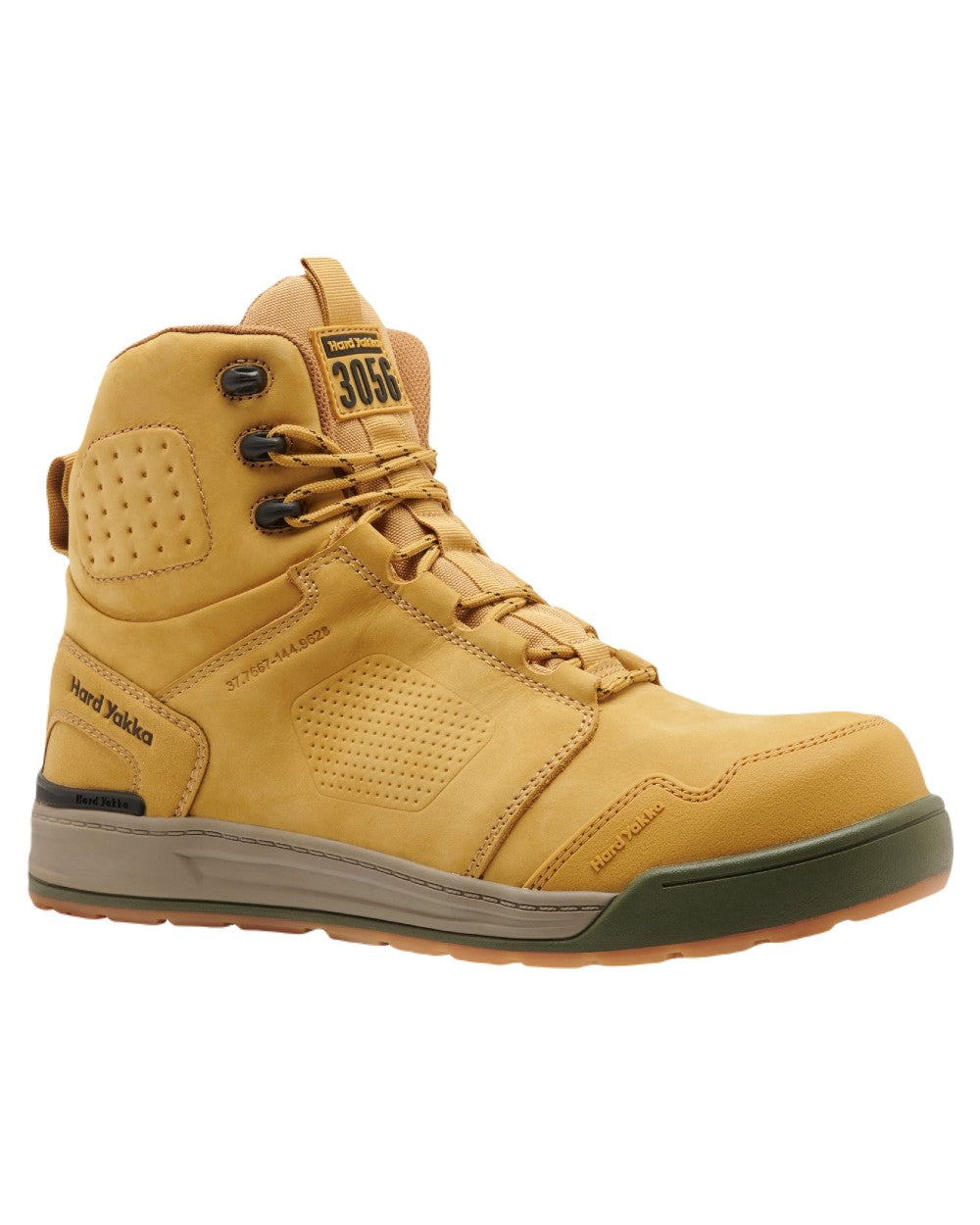 Wheat Coloured Hard Yakka Mens 3056 S7S 6 Safety Boots on White Background
