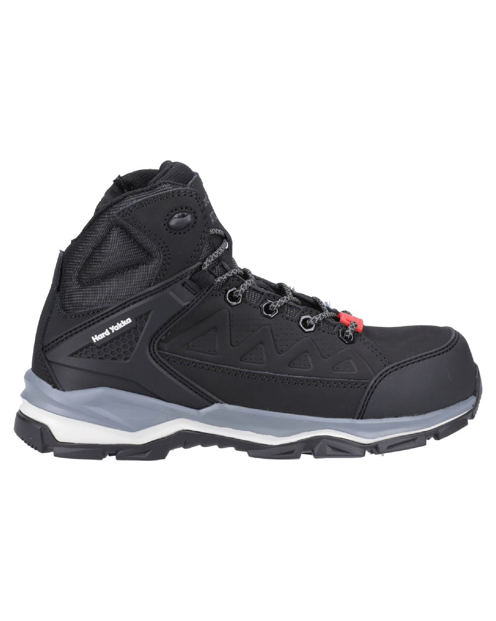 Black Coloured Hard Yakka Mens Atomic PR Hybrid Side Zip Safety Boots on White Background
