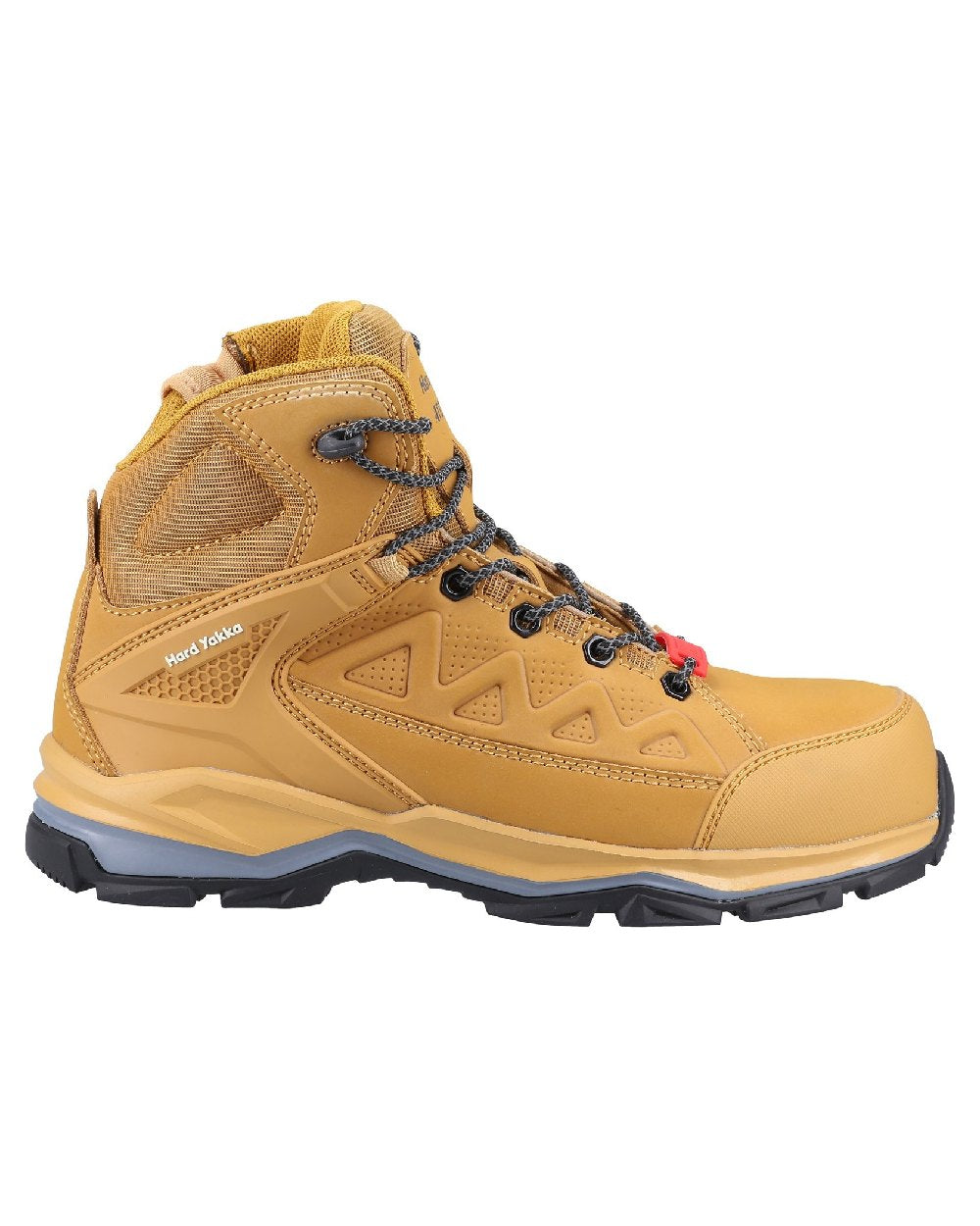 Wheat Coloured Hard Yakka Mens Atomic PR Hybrid Side Zip Safety Boots on White Background

