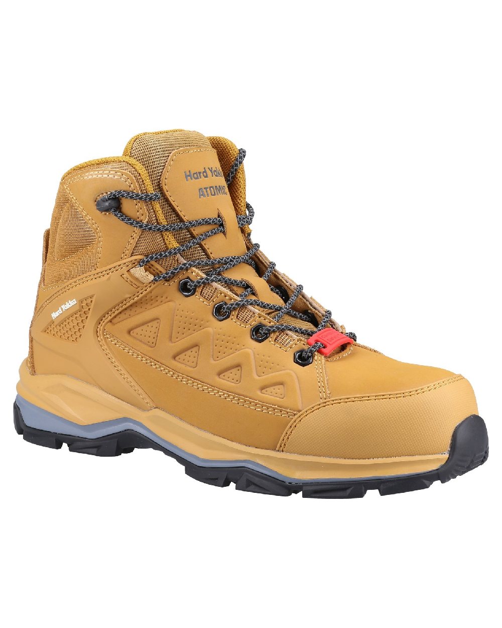 Wheat Coloured Hard Yakka Mens Atomic PR Hybrid Side Zip Safety Boots on White Background
