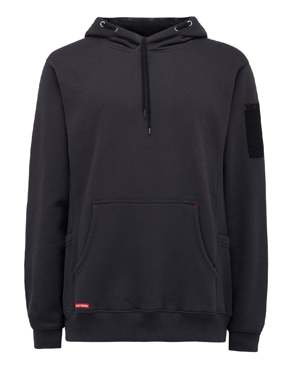 Grey Marle Coloured Hard Yakka Mens Brushed Fleece Hoodie on White Background

