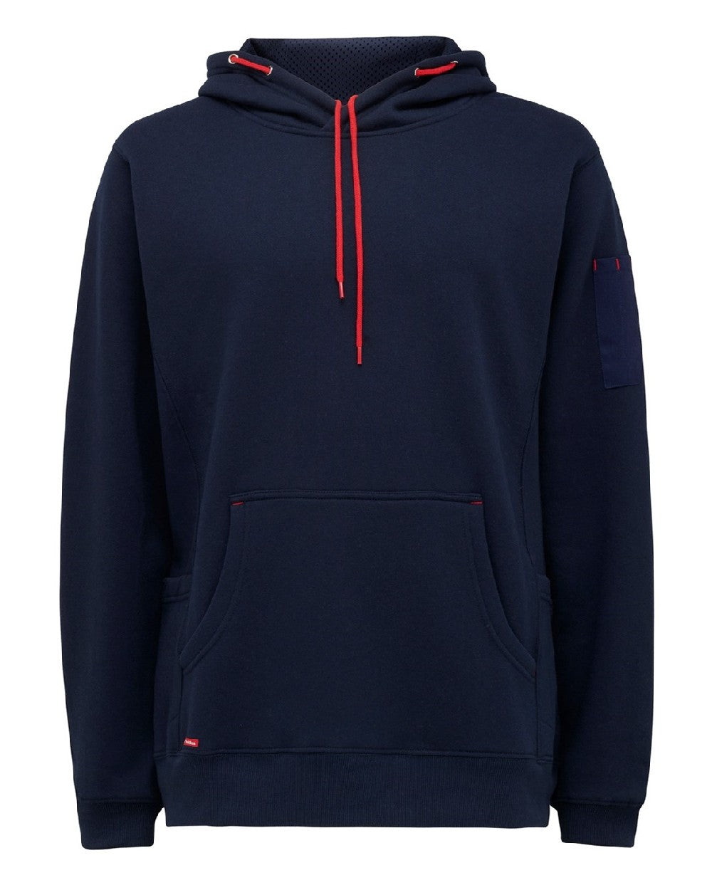 Navy Coloured Hard Yakka Mens Brushed Fleece Hoodie on Gym Background
