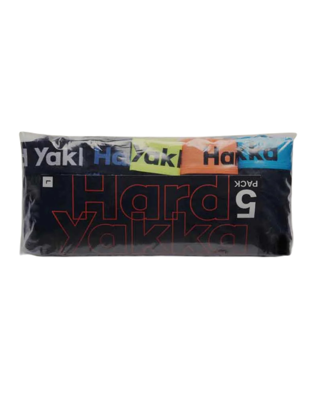 Multi Coloured Hard Yakka Mens Cotton Trunk Five Pack on White Background
