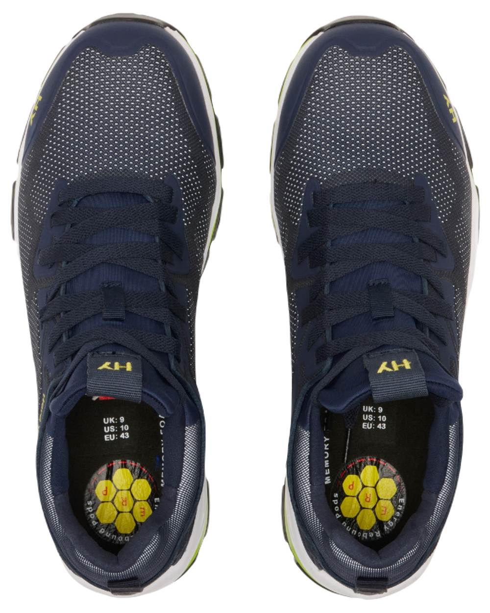 Navy Coloured Hard Yakka Mens Icon PR Sport Safety Trainers on White Background
