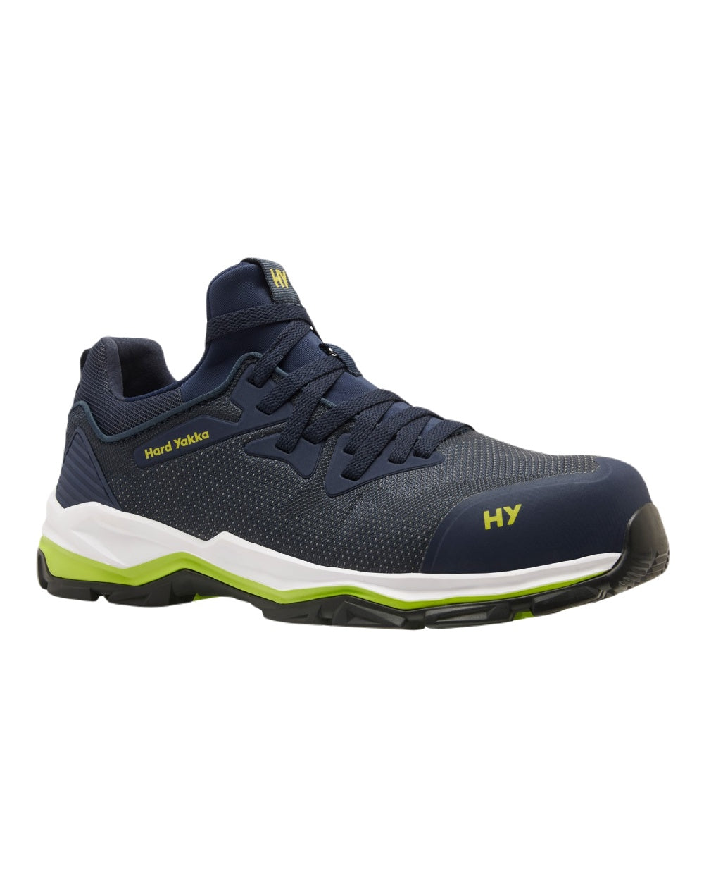 Navy Coloured Hard Yakka Mens Icon PR Sport Safety Trainers on White Background
