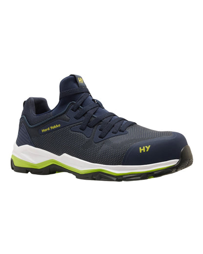 Navy Coloured Hard Yakka Mens Icon PR Sport Safety Trainers on White Background
