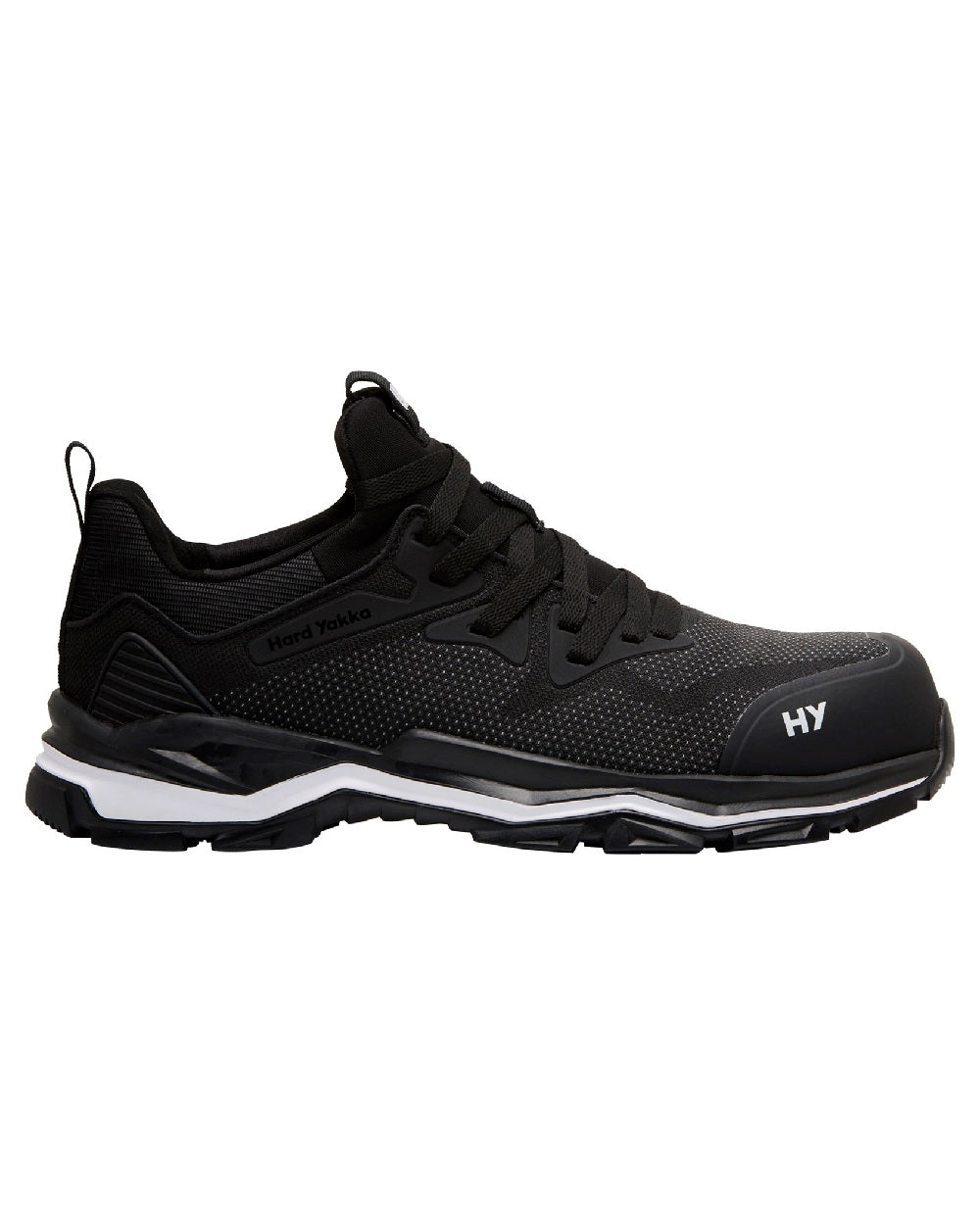 Black Coloured Hard Yakka Mens Icon PR Sport Safety Trainers on White Background

