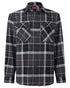 Charcoal Coloured Hard Yakka Mens Lightweight Check Flannel Shirt on White Background
