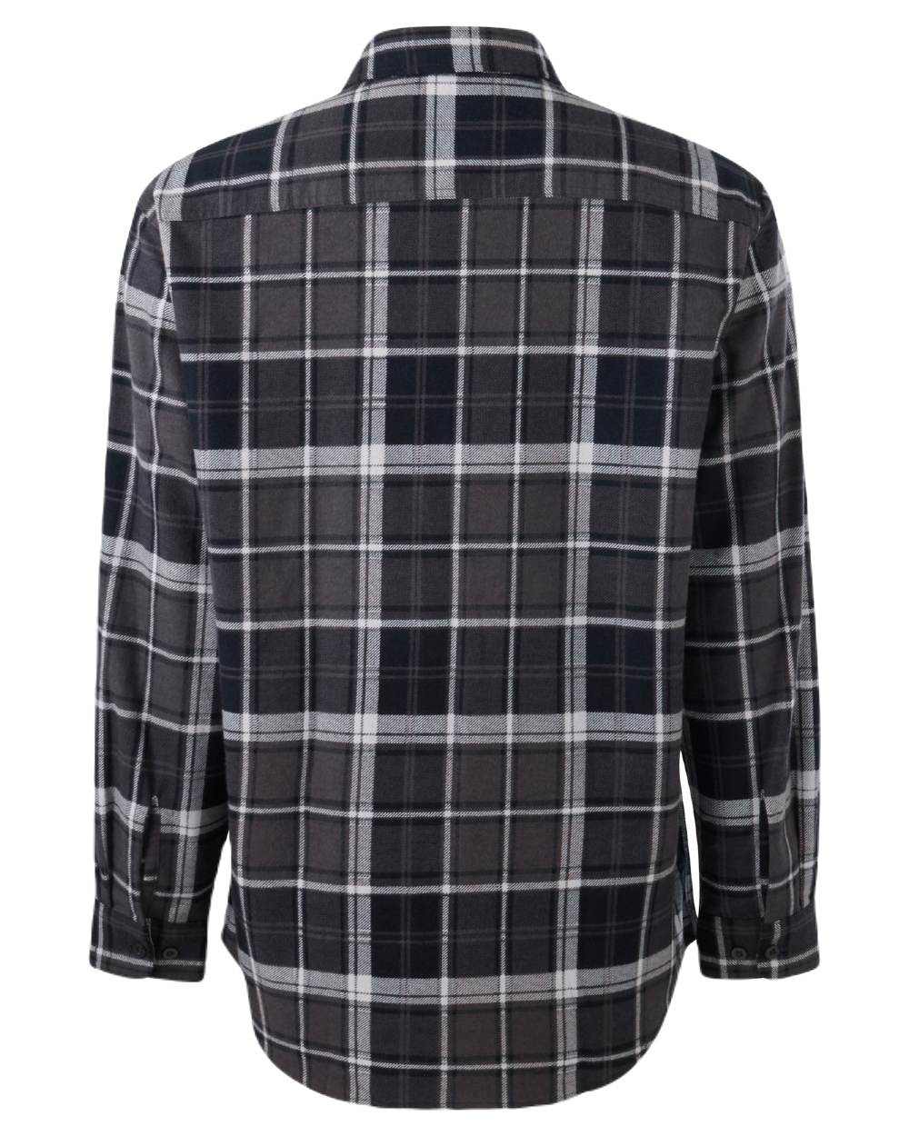 Charcoal Coloured Hard Yakka Mens Lightweight Check Flannel Shirt on White Background
