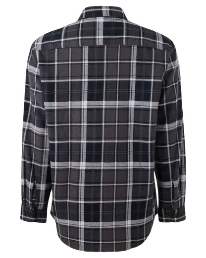 Charcoal Coloured Hard Yakka Mens Lightweight Check Flannel Shirt on White Background
