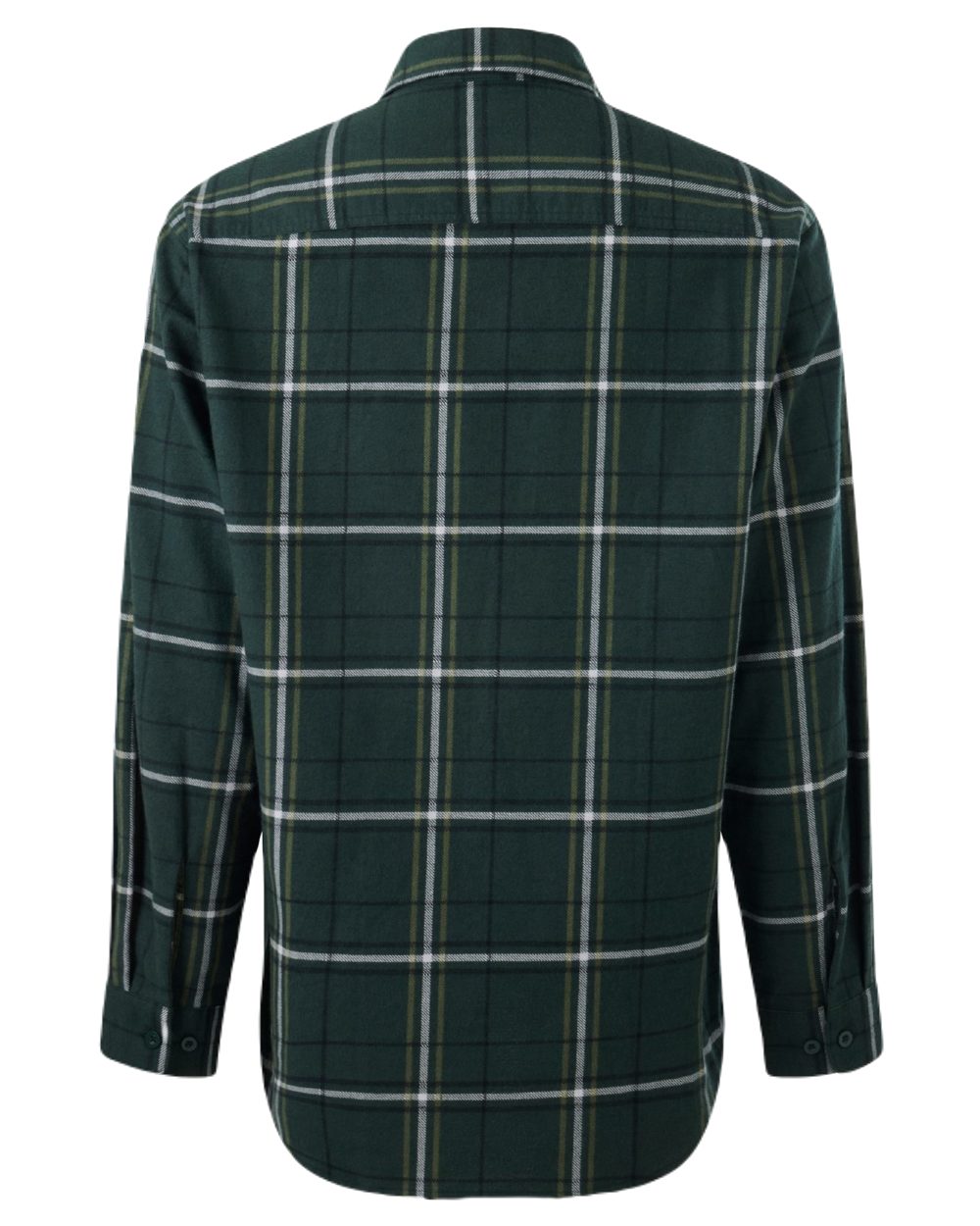 Green Coloured Hard Yakka Mens Lightweight Check Flannel Shirt on White Background
