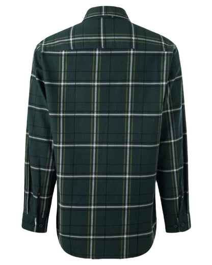 Green Coloured Hard Yakka Mens Lightweight Check Flannel Shirt on White Background
