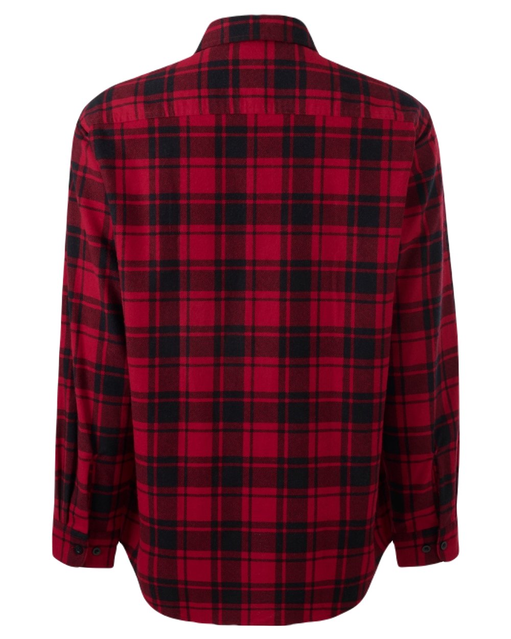 Red Coloured Hard Yakka Mens Lightweight Check Flannel Shirt on White Background
