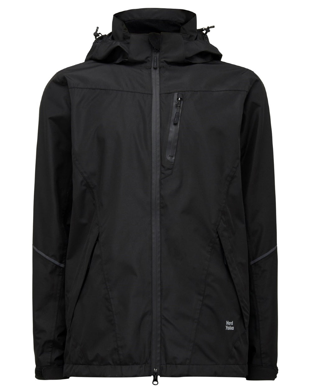 Black Coloured Hard Yakka Mens Orbit Waterproof Jacket on White Background