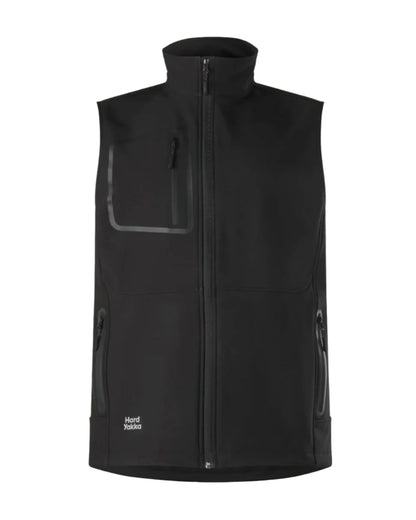Black Coloured Hard Yakka Mens Toughmaxx Water Resistant Gilet on White Background
