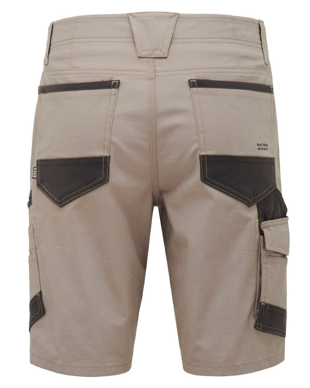 Desert Coloured Hard Yakka Raptor Active Cargo Shorts on White Background
