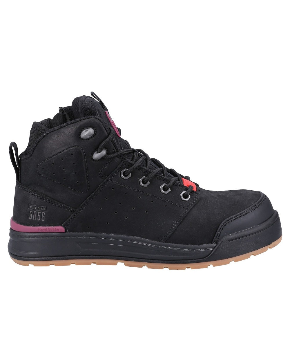 Black Coloured Hard Yakka Womens 3056 PR Side Zip Safety Boots on White Background
