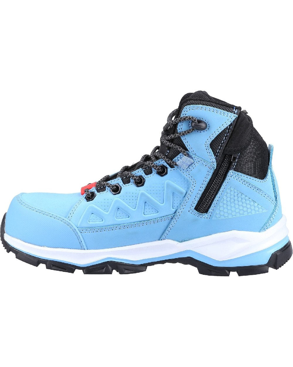 Bluefish Coloured Hard Yakka Womens Atomic PR Hybrid Side Zip Safety Boots on White Background
