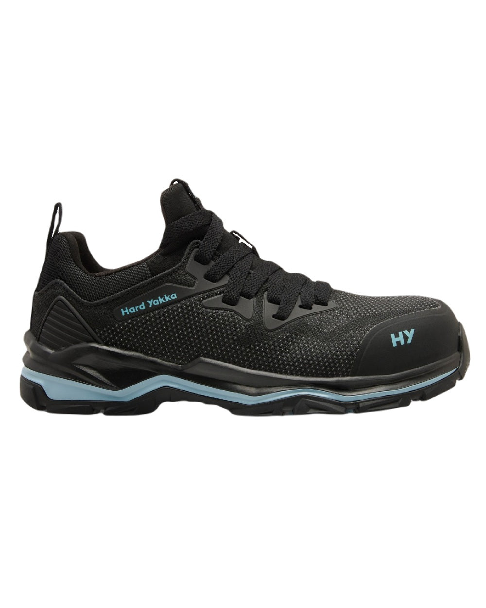 Black Blue Coloured Hard Yakka Womens Icon Safety Trainers on White Background
